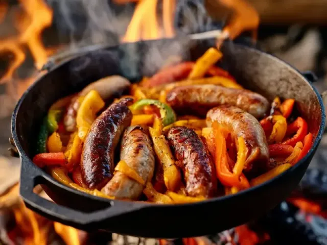 Backcountry Campfire Brats and Peppers Recipe