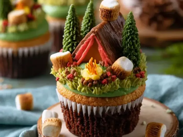 Make-Ahead Kids Camping Themed Cupcakes